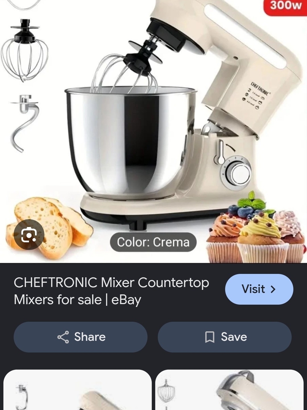 Crema Stand Mixer with Stainless Bowl